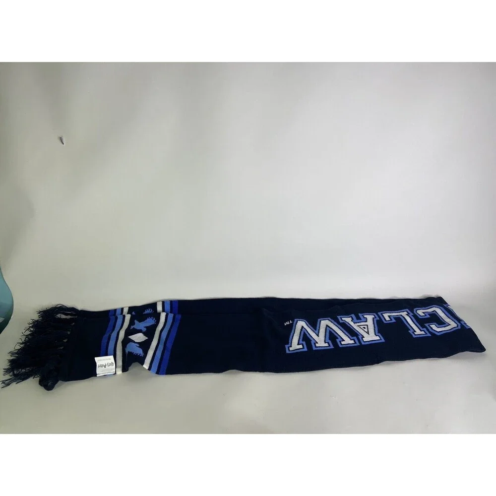 Harry Potter Ravenclaw Winter Scarf Knit with Tassels Blue White Adult Unisex